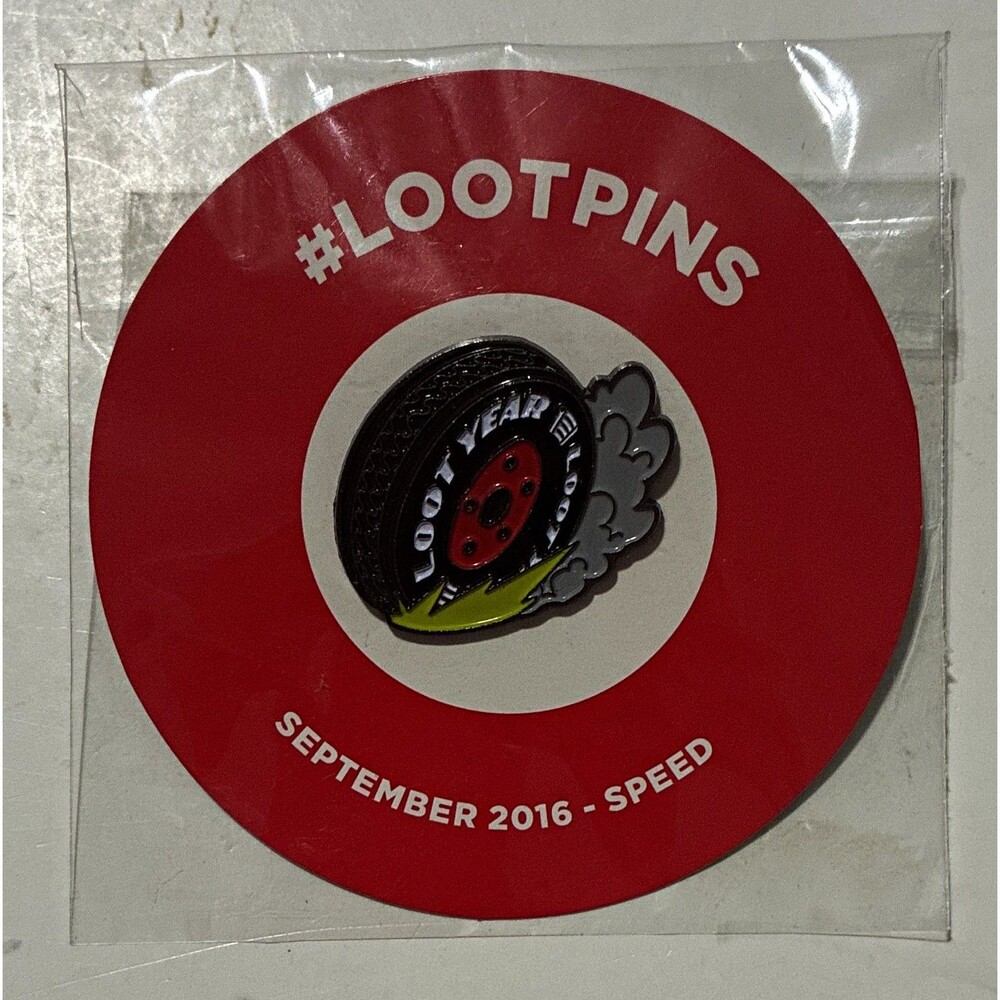 Loot Crate September 2016 Speed Lootyear Tire Enamel Pin Sealed #LootPins